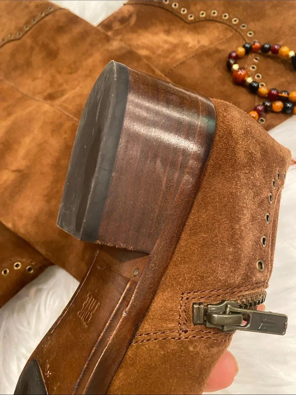 Frye Chestnut Brown Suede Over-the-Knee Western Boots